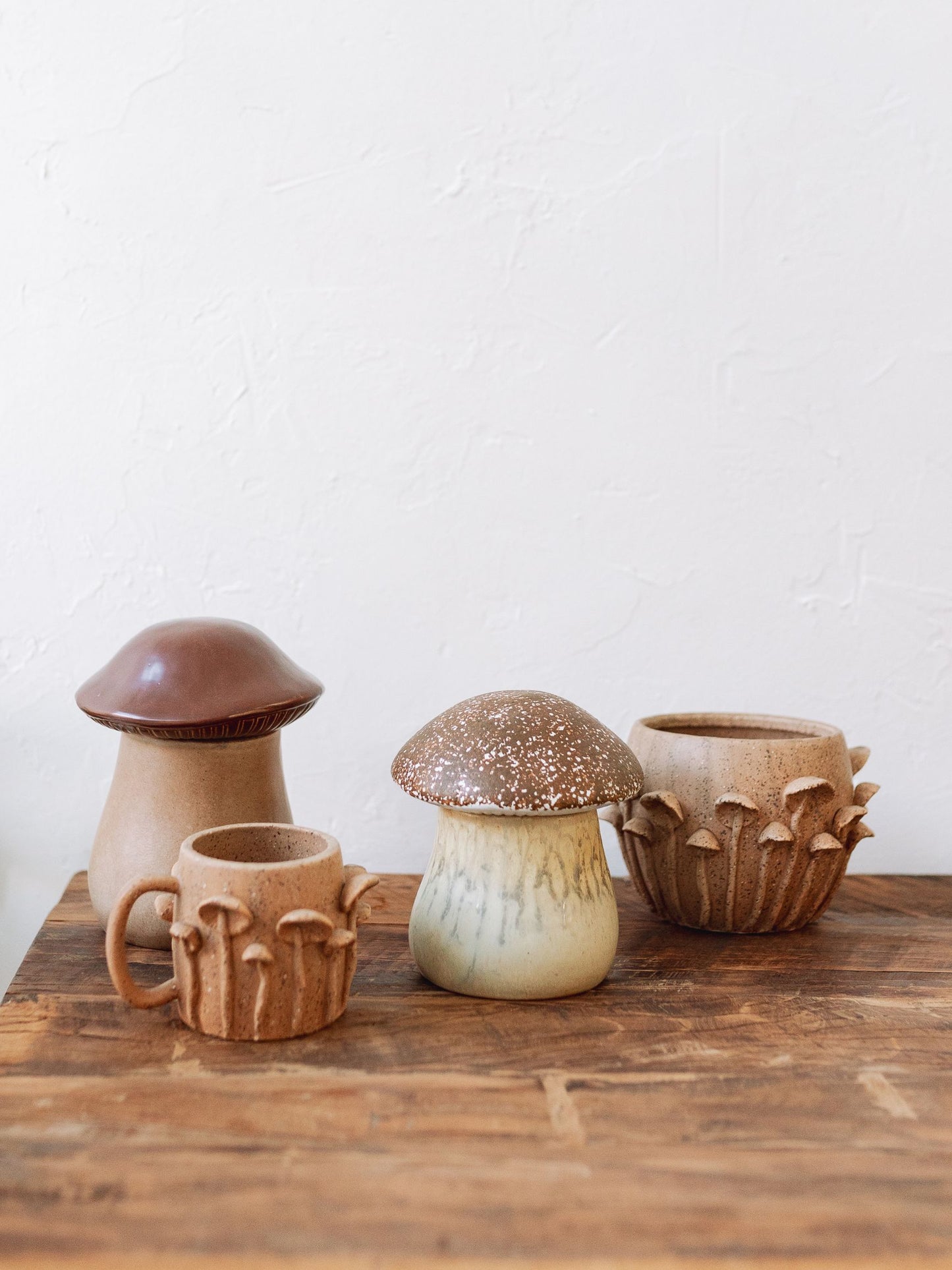 Stoneware Mushroom Canister