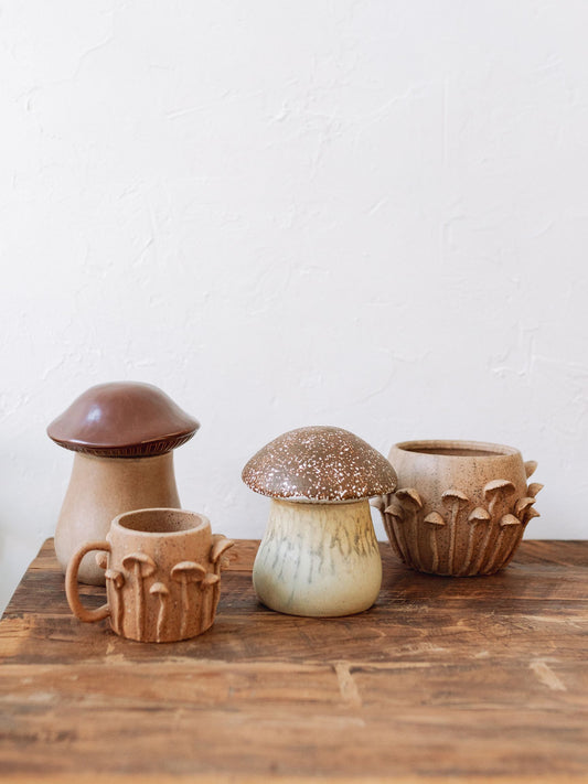 Stoneware Mushroom Canister