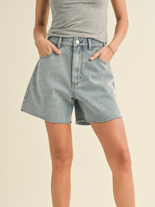 Karli Washed Denim Shorts