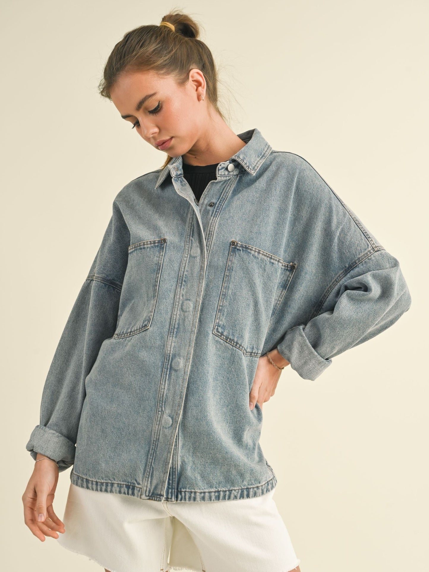 Lilly Button Denim Shacket