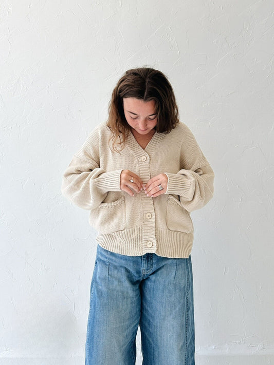 Ecru Knit Cardigan