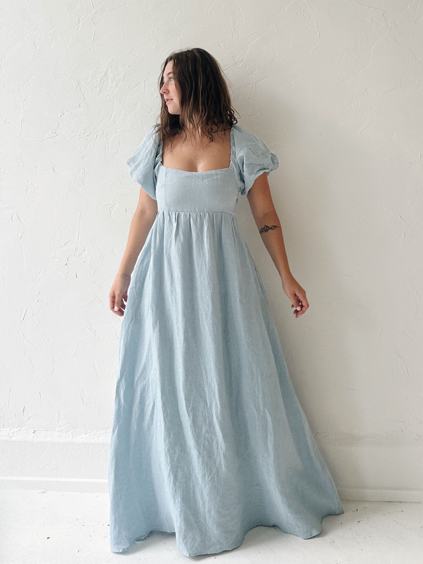 Light Blue Linen Dreams Dress – The Native One