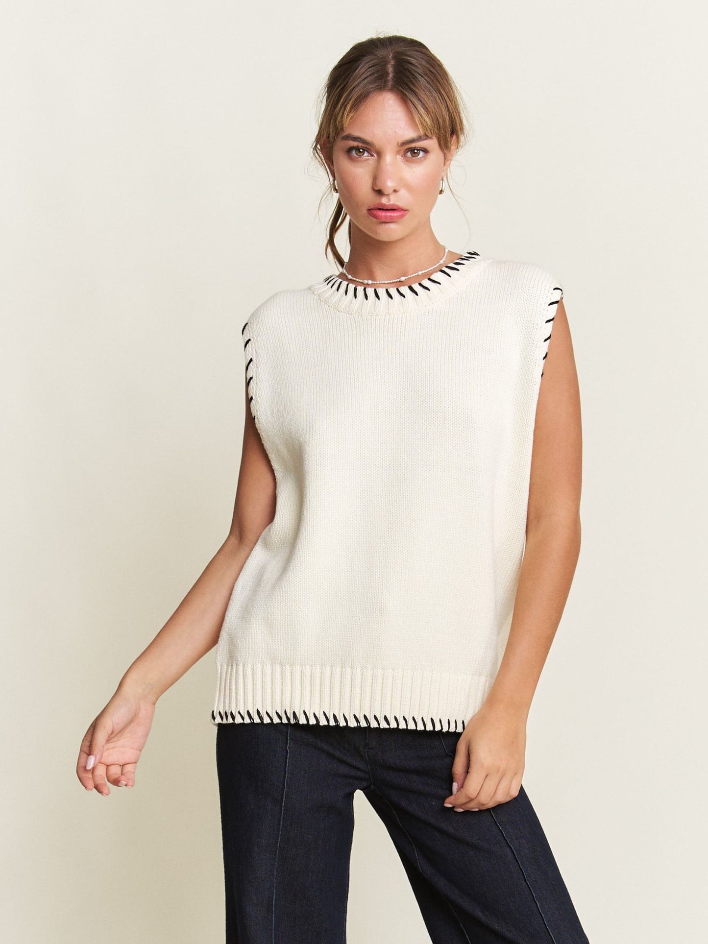 Gigi Contrast Sweater Vest