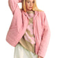 Dusty Rose Quilted Zip Jacket