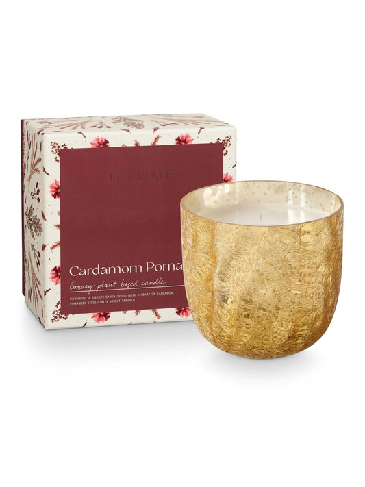 Cardamom Pomander Large Boxed Crackle Glass Candle