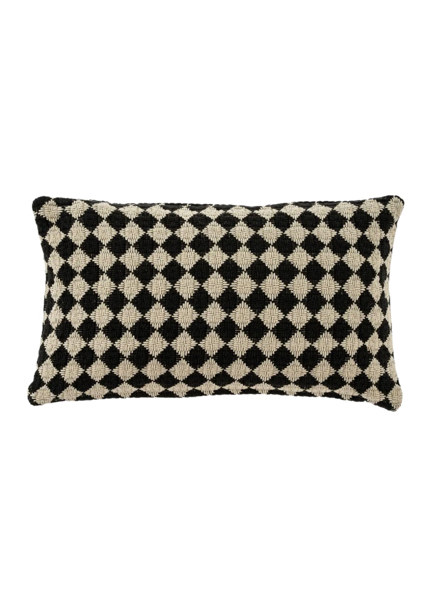 Check Weave Pillow Black