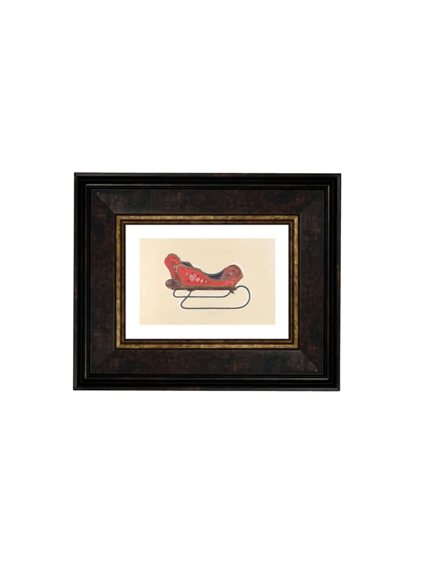 Vintage Sleigh Framed Picture