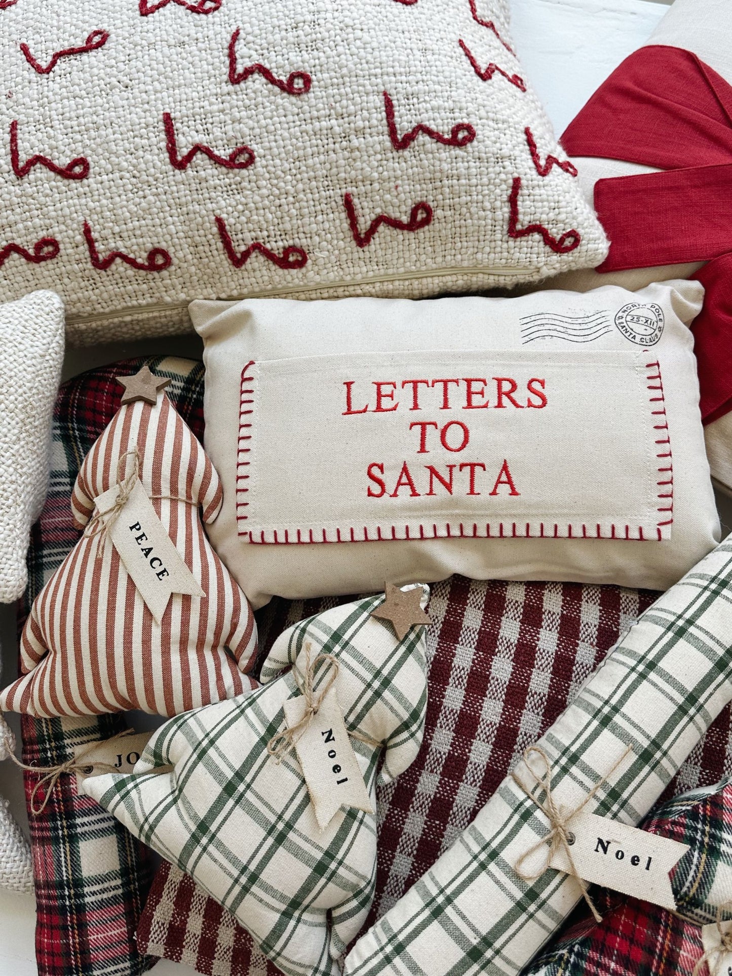 Plaid Candy Cane Pillow