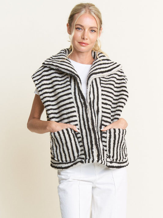 Kris Stripe Zip-Up Vest