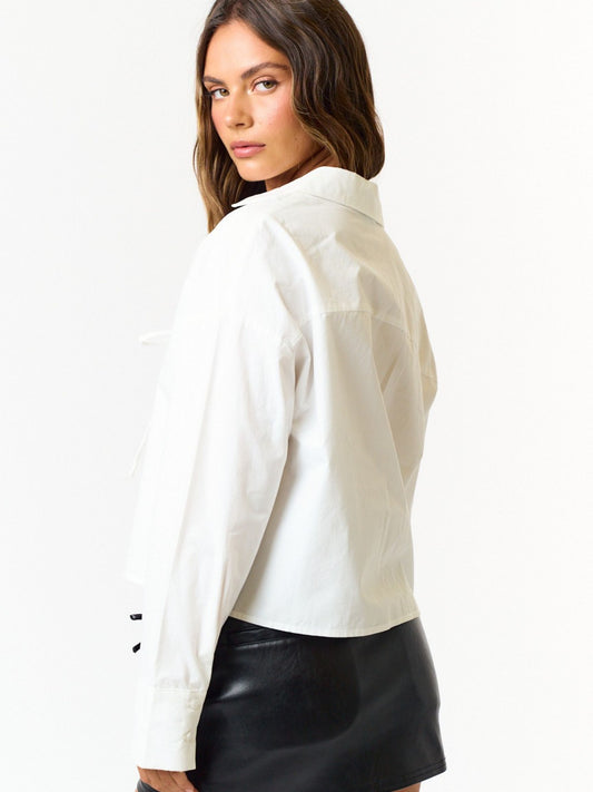 Genny Front Tie Collard Shirt