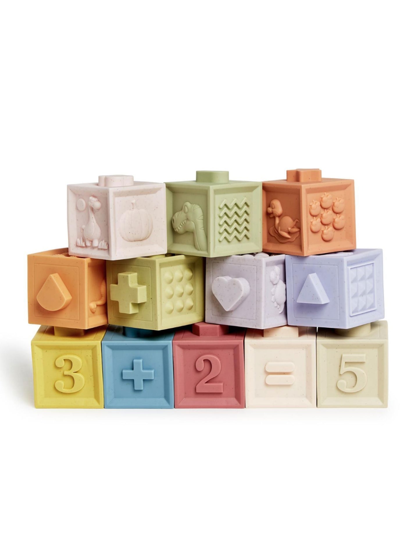 Dino-mite Blocks 12 Pc Stackable Numbers and Dinosaurs Block Set