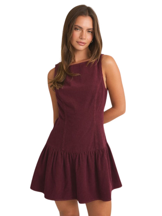 Bordeaux Low Waist Dress