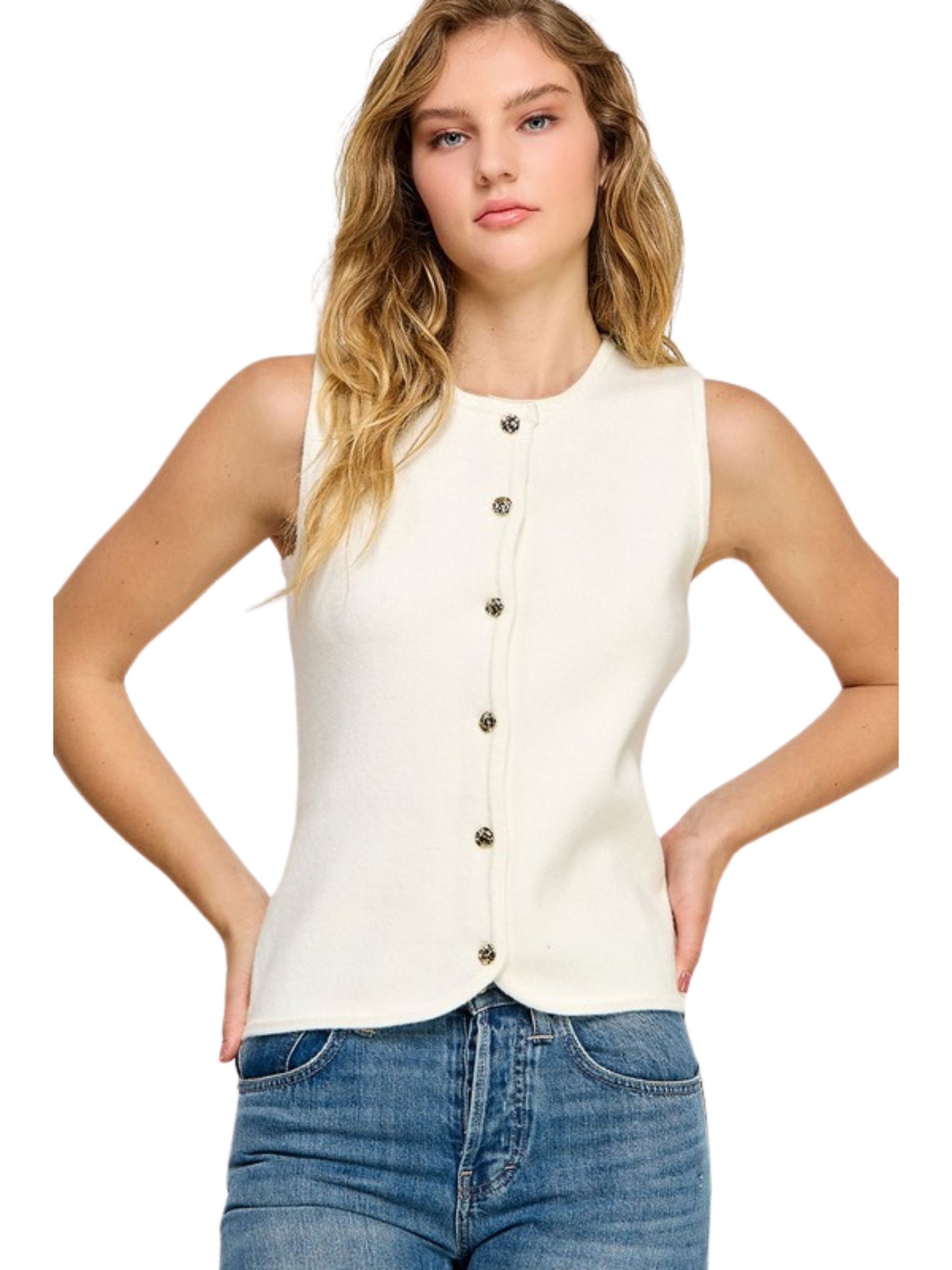 Krista Button Down Sweater Vest