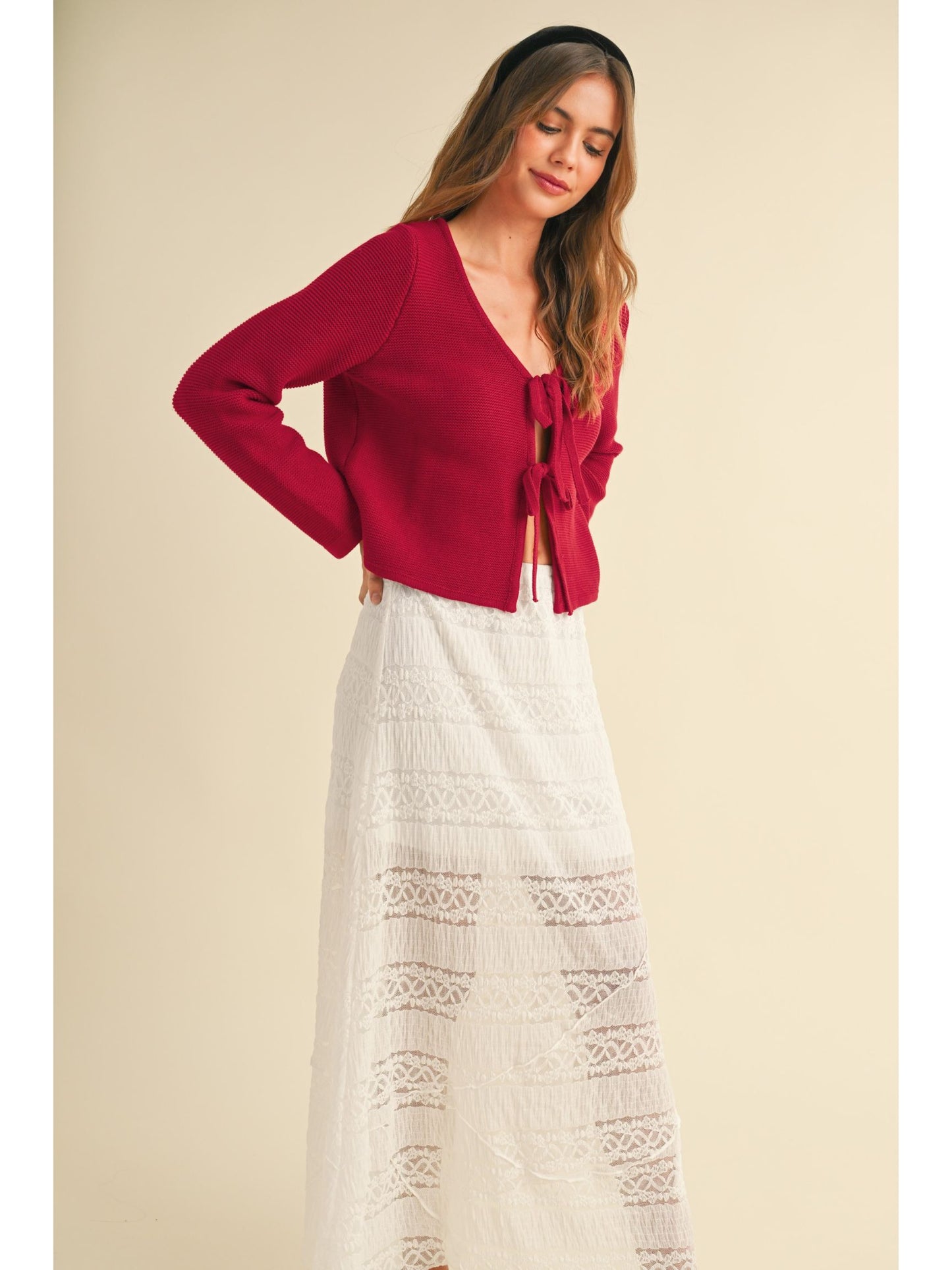 Angela Knitted Front Tie Top