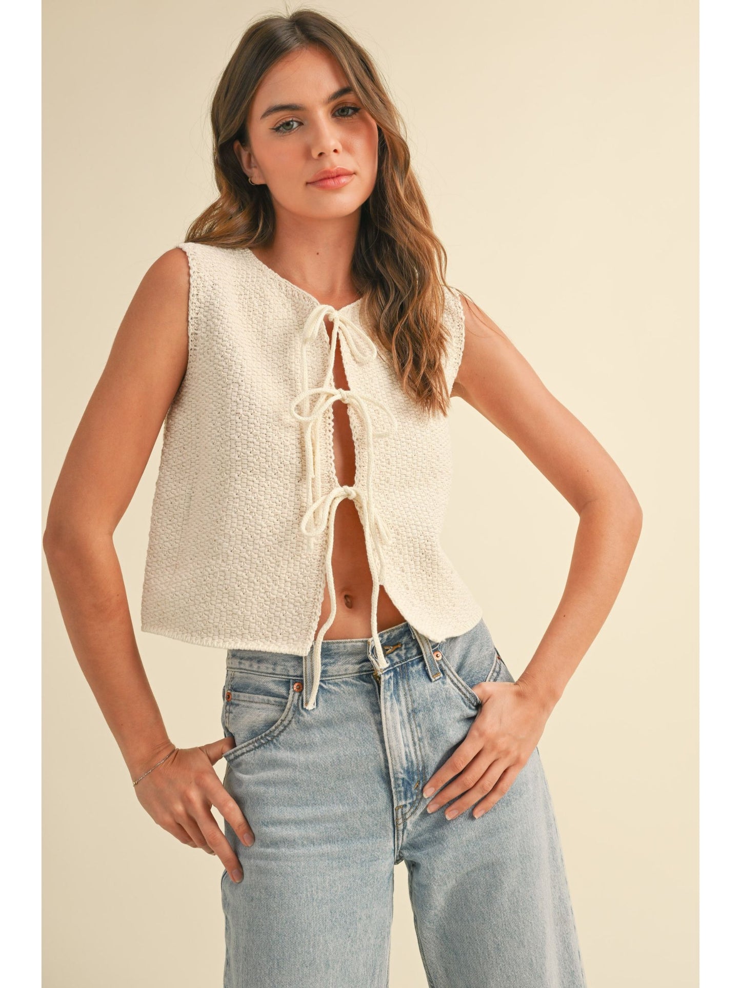 Marisol Bow Tie Front Vest