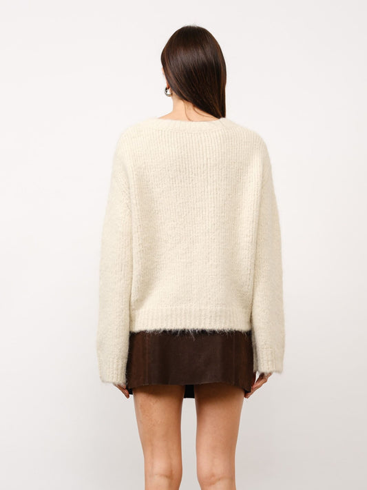 Paloma V-Neck Fuzzy Oversized Sweater