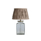 Glass & Metal Table Lamp w/ Pintucked Jute Shade & Inline Switch - Pick Up Only
