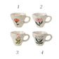 10 oz. Hand-Painted Stoneware Mug with Flower Image