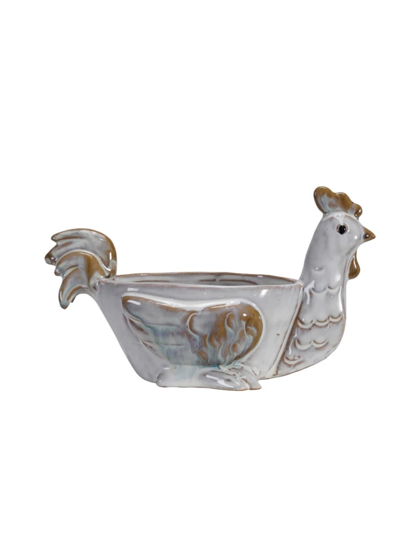 Stoneware Chicken Shaped Sponge Holder/Soap Dish (Each Varies)