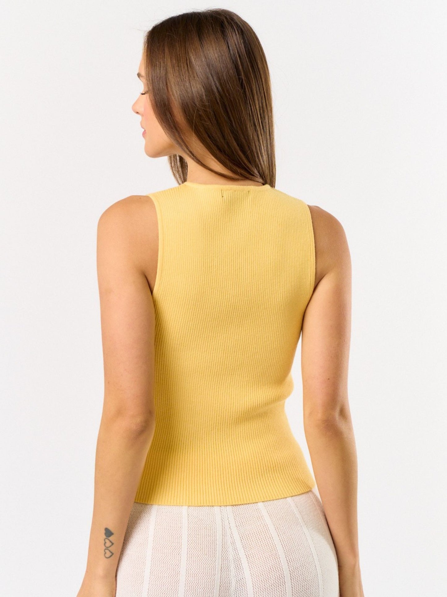 Willow Ribbed Button Sweater Tank