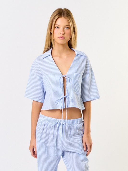 Pinstripe Tie Top