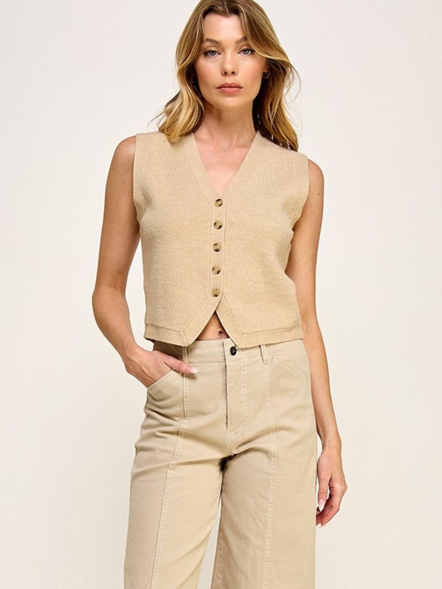 Button Up Sweater Vest