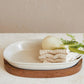 1 Quart Stoneware Serving Dish/Casserole Baker w/ Mango Wood Base