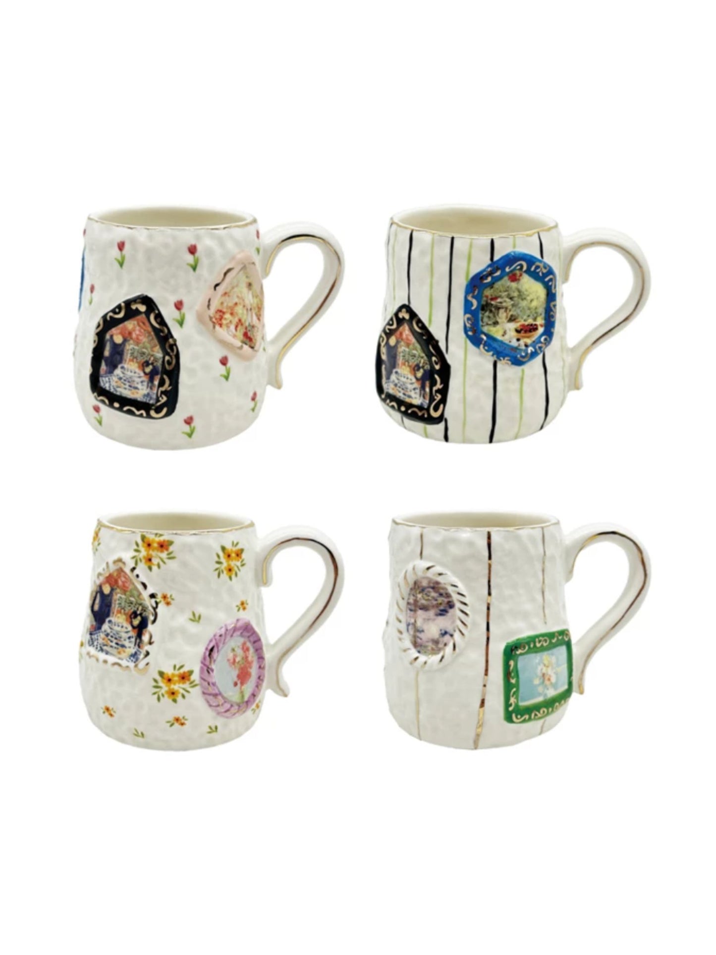 Embossed Hand-Painted Mug