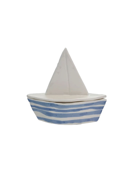 Sailboat Shaped Box with Stripes