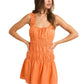 Orange Smocked Mini Dress