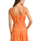 Orange Smocked Mini Dress