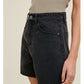 Classic Denim Mom Shorts - Charcoal