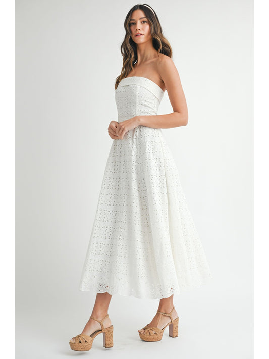 Eyelet Midi Dress