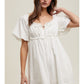 Textured Puff Sleeve Romper