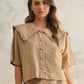 Priscilla Collared Linen Top