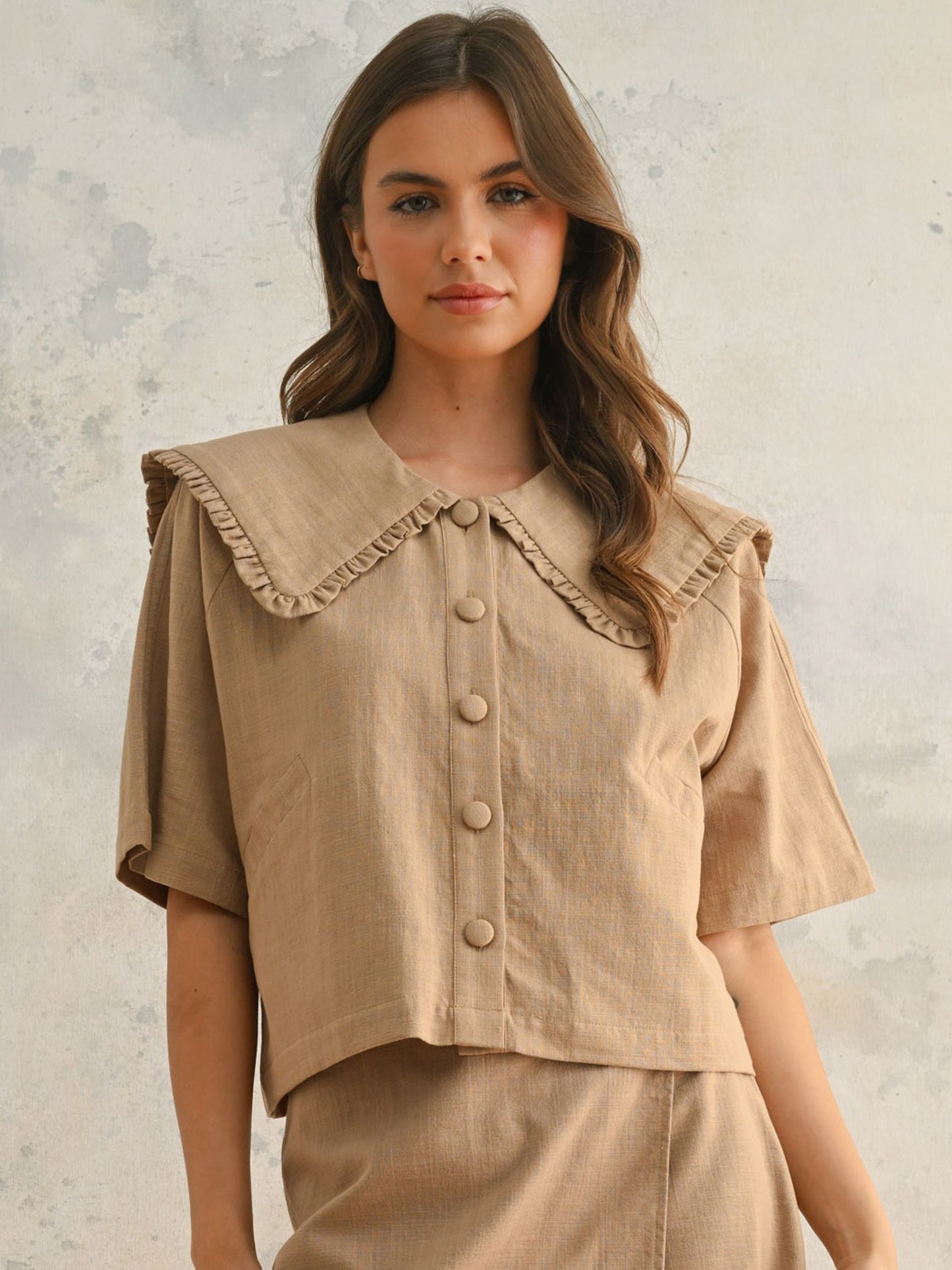 Priscilla Collared Linen Top