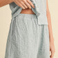 Sky Blue Textured Shorts