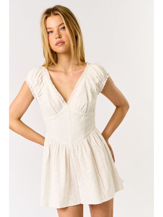 Lucia Cotton Eyelet Romper