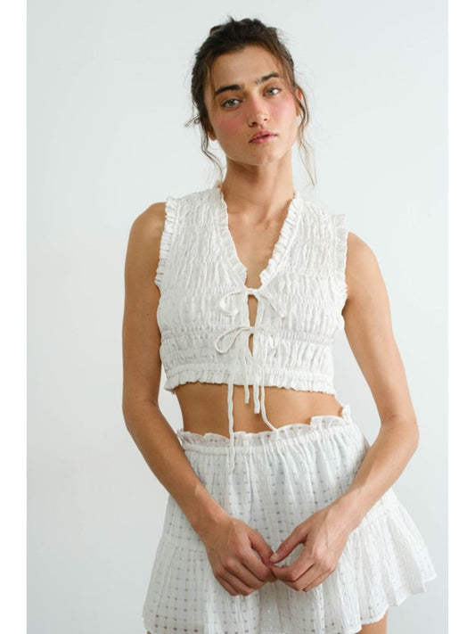 Aurora Seersucker Top