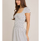 Scottie Ruched Polka Dot Mini Dress