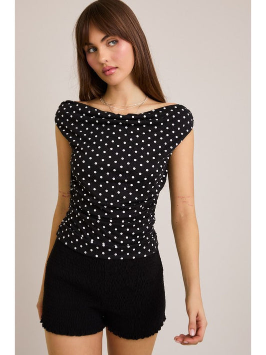 Polka Dot Off Shoulder Top
