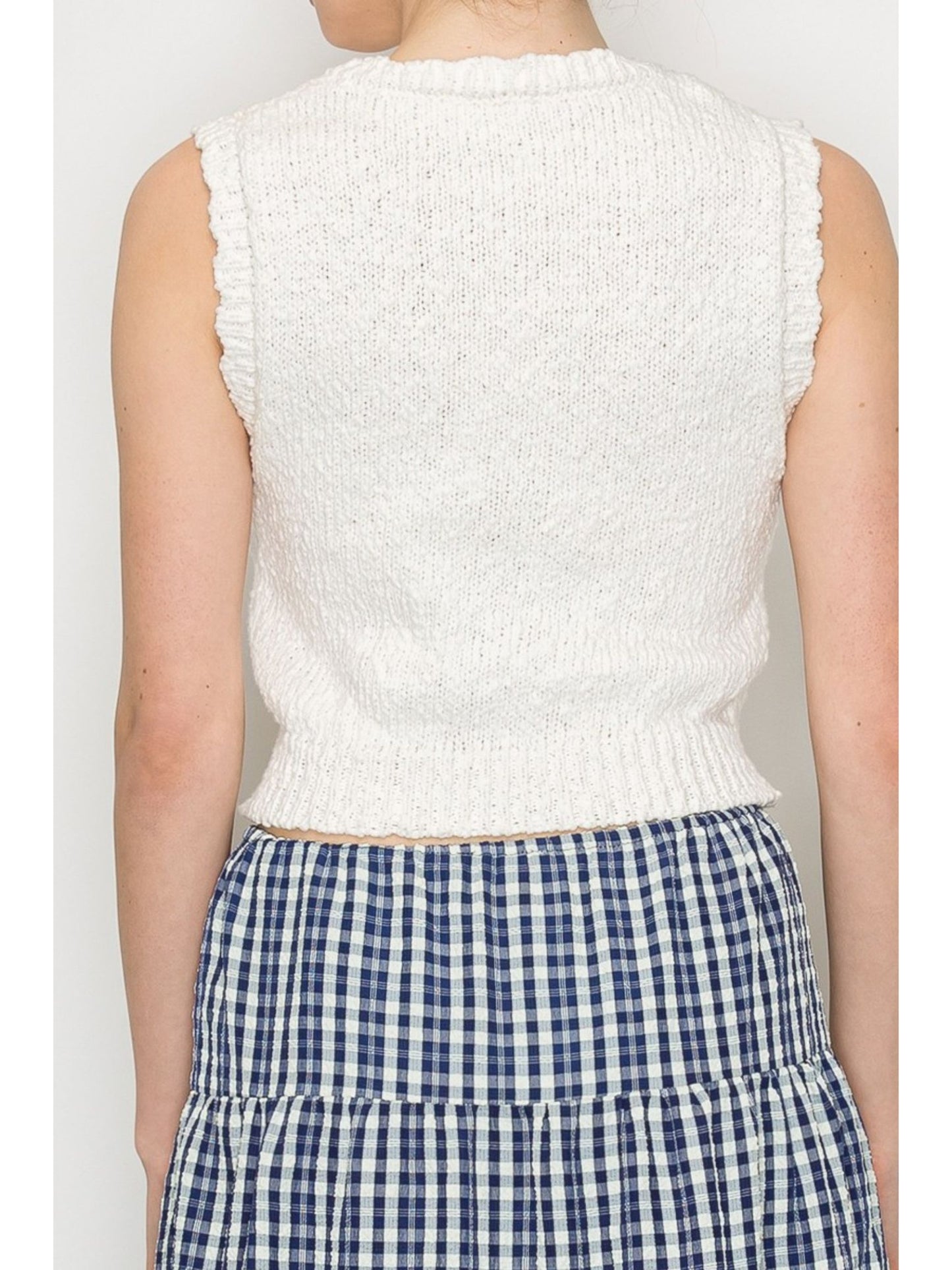 Snuggly Cotton Button Knit Vest