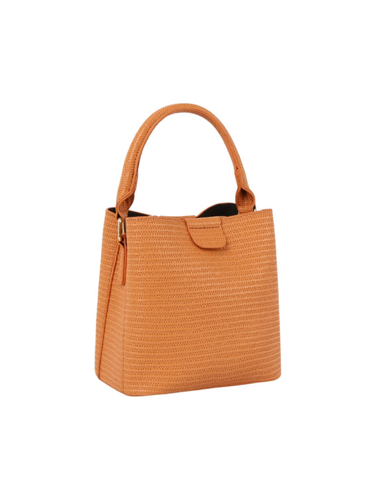 Orange Textured Handbag