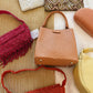 Orange Textured Handbag