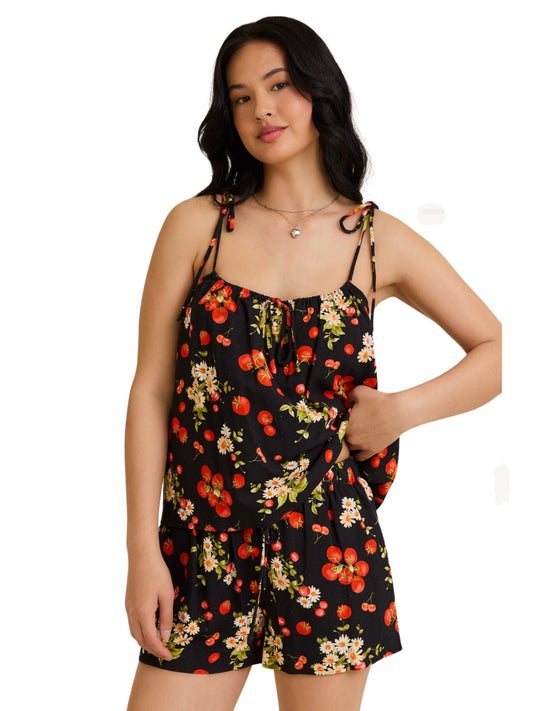 Tomato Tie Shoulder Top