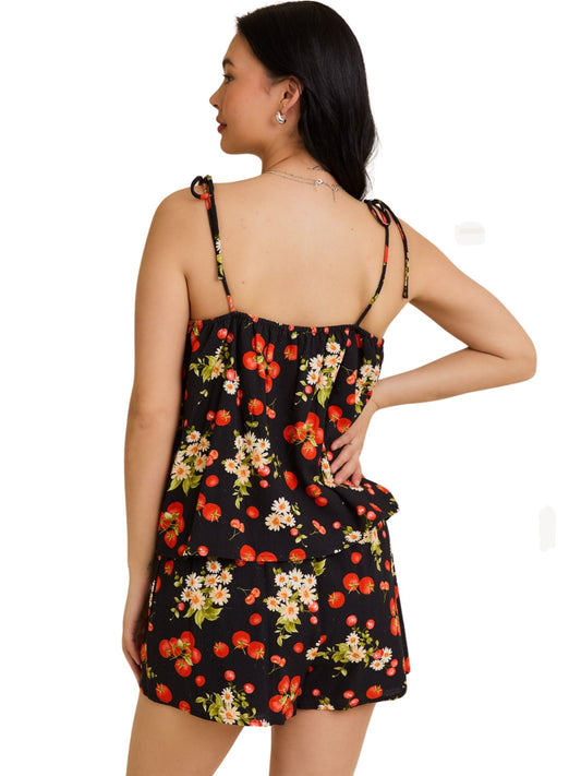 Tomato Tie Shoulder Top