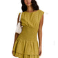 Avocado Smocking Waist Mini Dress
