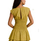Avocado Smocking Waist Mini Dress