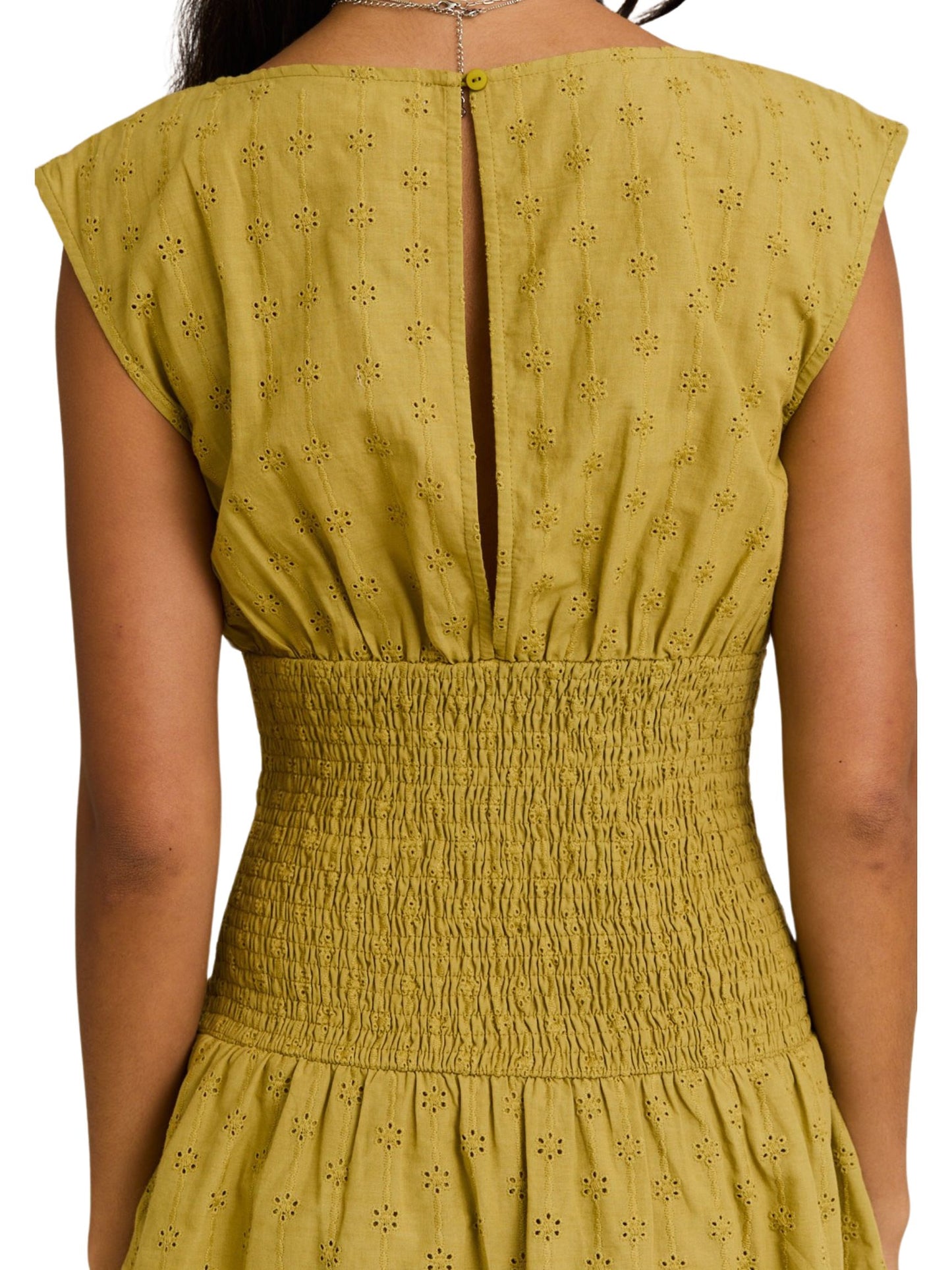 Avocado Smocking Waist Mini Dress