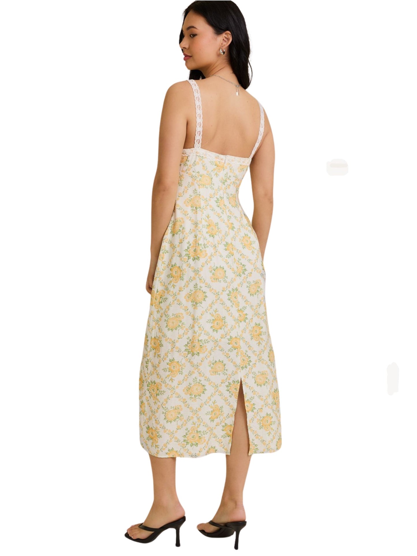 Pamela Lace Trim Midi Dress